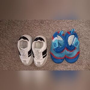 Kids White and Black Sneakers